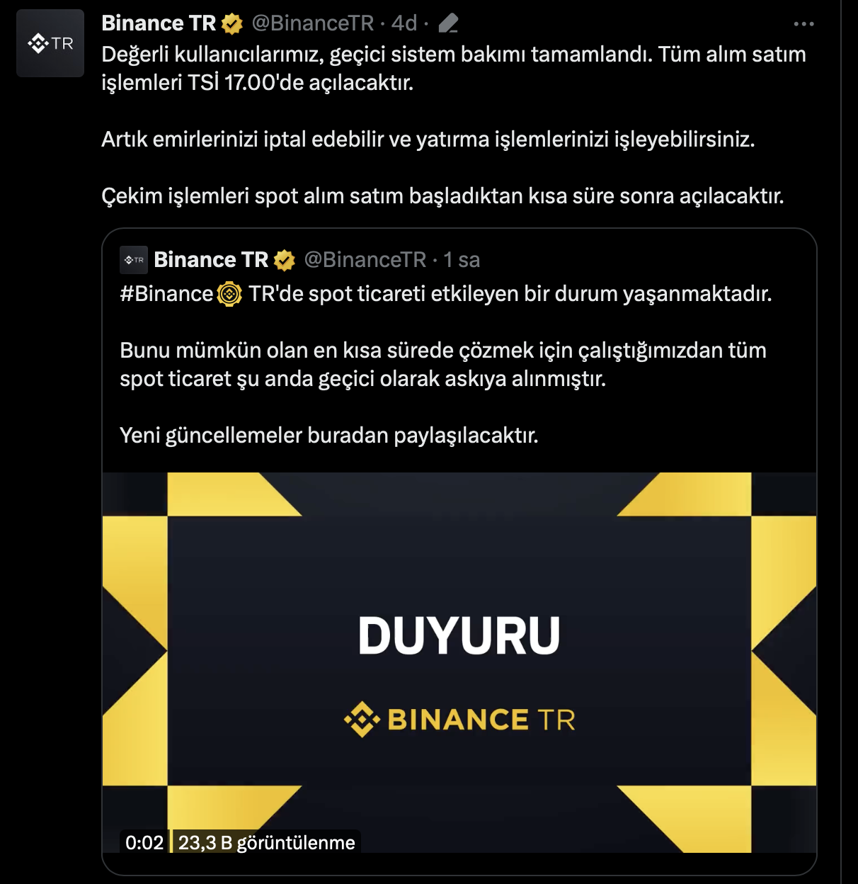 Binance krizi, Türk borsalarına da sekti!